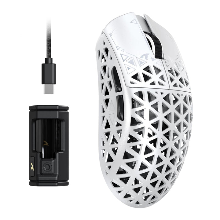ATTACK SHARK R5 Ultra Carbonfaser HyperSpeed Kabellose Gaming-Maus, 39g ultraleichte Maus, 2,4G/BT/U