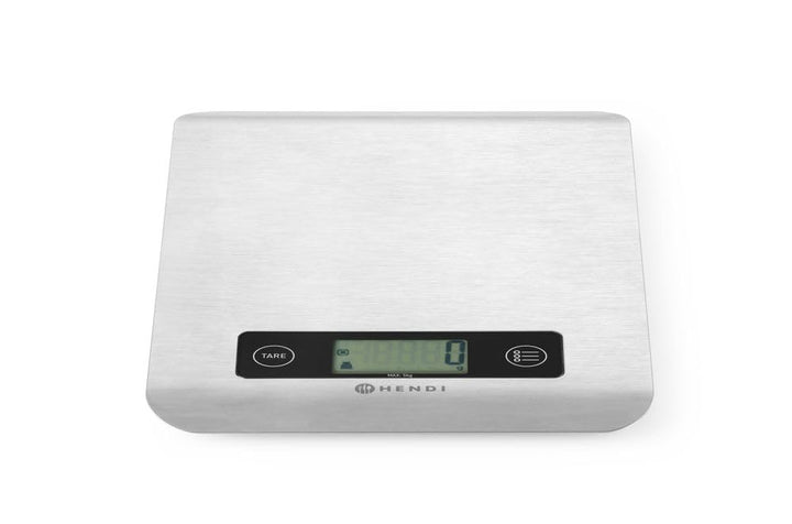 HENDI Digitale Küchenwaage, Haushaltwaage, Für max 5 kg, Präzision auf bis zu 1 gr, Mit eingebautem