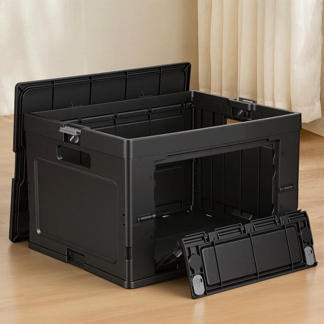 48L Einkaufswagen klappbar 3-in-1 Box Trolley Schwarz | Alu+PP, 48L Boxvolumen, 3-in-1 als Plattform