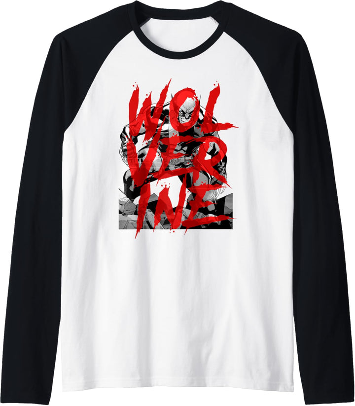 Marvel X-Men Wolverine Sees Red Graffiti Raglan