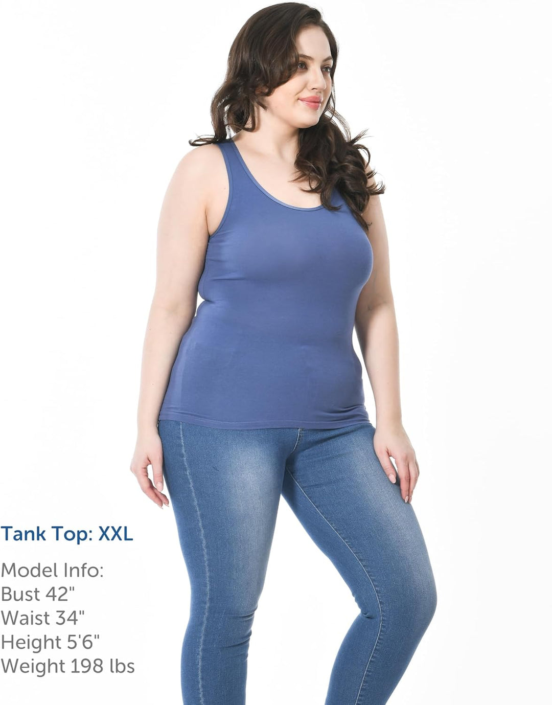 Comfneat Damen 4-Pack Tank Tops Stretch Baumwolle Elasthan Bequeme Unterhemden XXL Color-set-7 4-pac