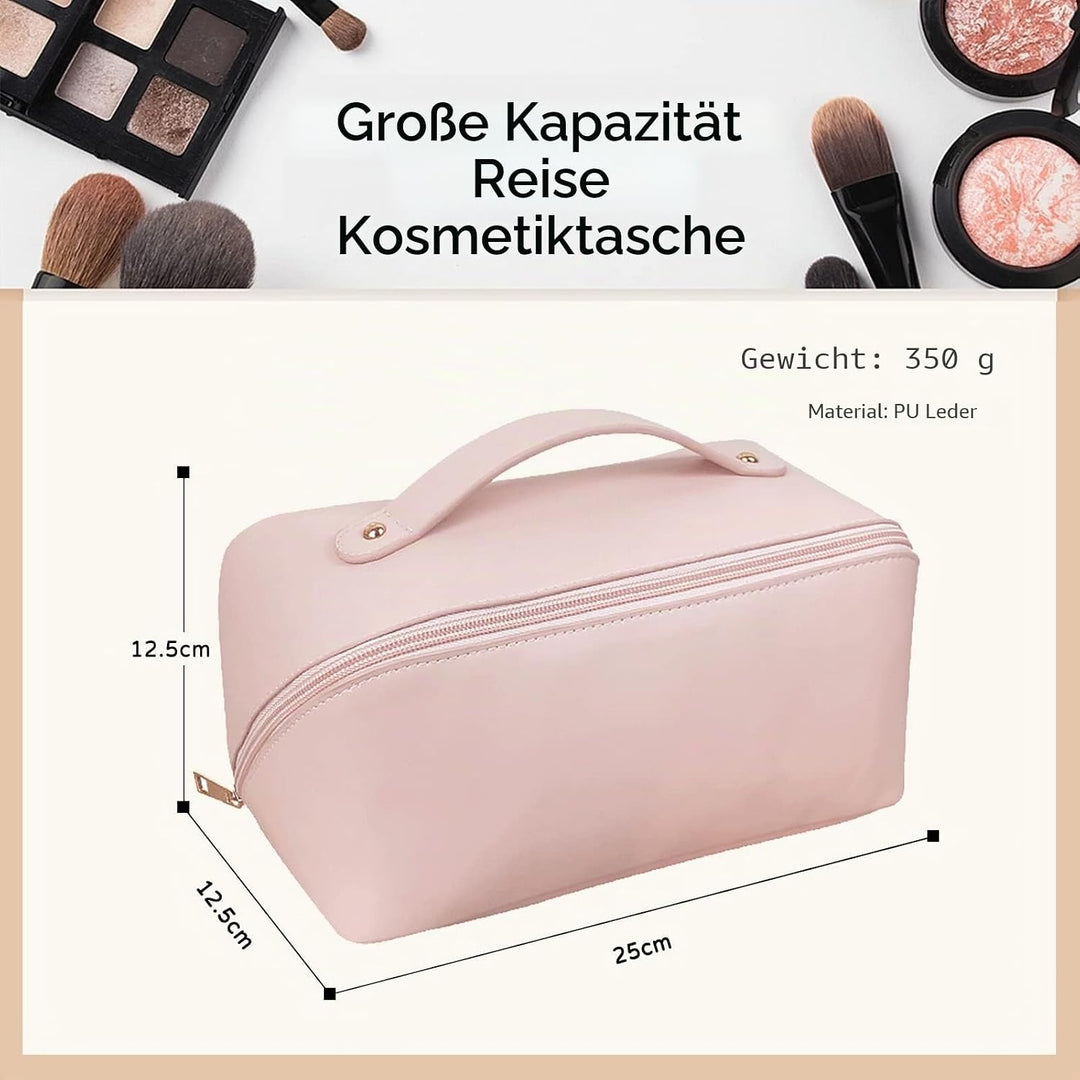 Grosse Kapazität Kosmetiktasche Wasserdicht Kulturtasche Leder Schminktasche Multifunktions Kulturbe