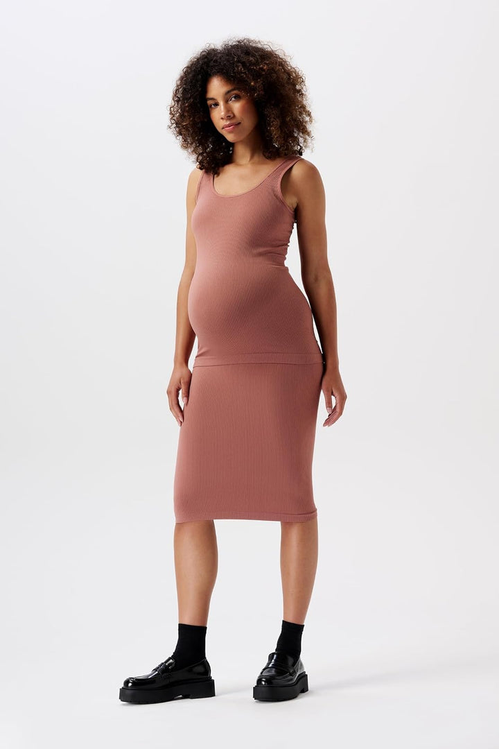 Noppies Damen Ema Seamless Rib Skirt OTB Rock, Burlwood - N143