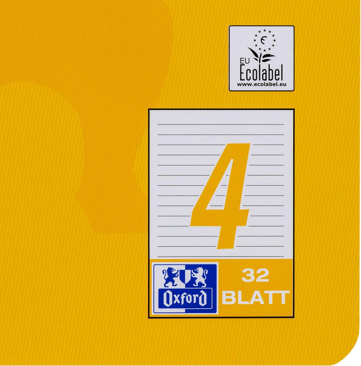 Oxford Schulheft A5, 32 Blatt, Lineatur 4, liniert, 10 Stück 4 - Liniert ab 4. Klasse, 4 - Liniert a