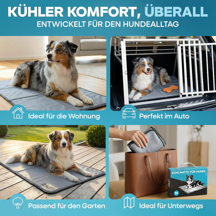 Kühlmatte für Hunde selbstkühlend - Hunde Kühlmatte mit 100% ungiftigem ThermoSchutz Gel - Kühlmatte