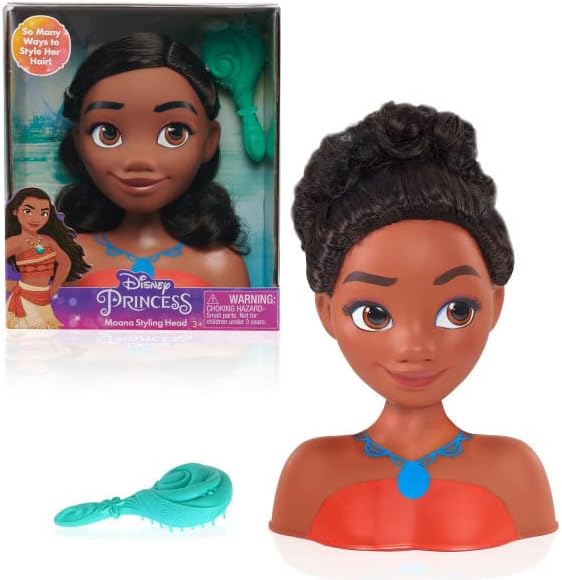 Just Play Disney Princess Moana Frisierkopf Mini 14cm mit Haarbürste für Styling-Spass, ab 3 Jahren