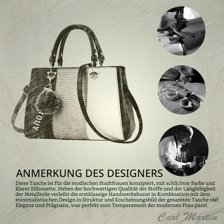 NICOLE &amp; DORIS 2024 Neue Frauen Tasche Damen Leder Handtasche Mode Umhängetasche Mit Pompon abnehmba