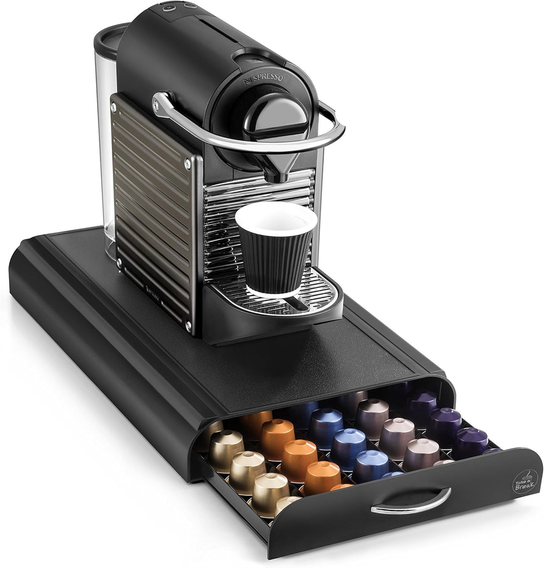 CEP 2230050011 23005 Kaffeekapselspender mit 1 Schublade, Kunststoff, schwarz, 23,4 x 32.7 x 6 cm, 1