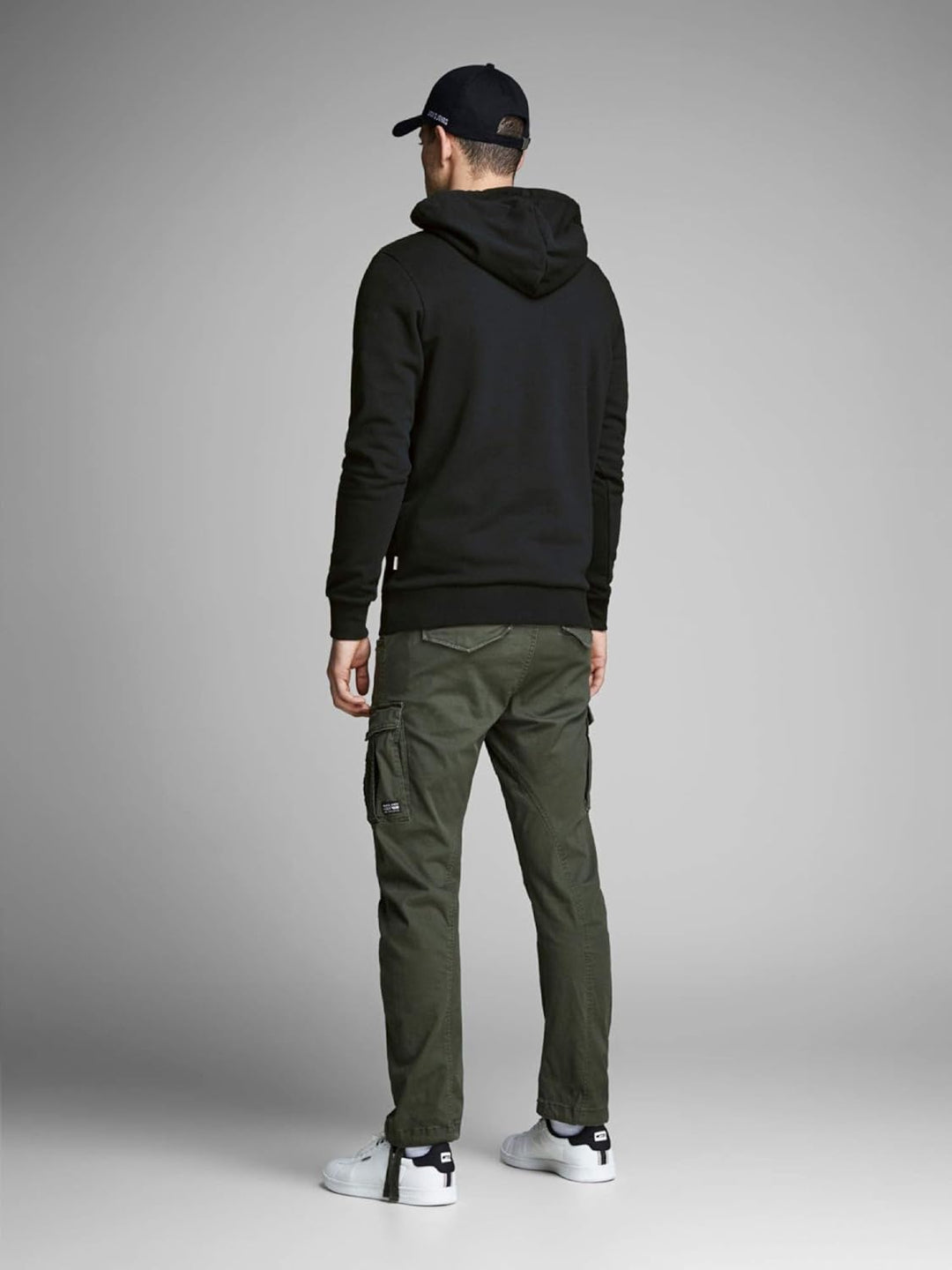 JACK & JONES Male Kapuzenpullover Logo Kapuzenpullover S Schwarz (Black Detail: Reg Fit), S Schwarz