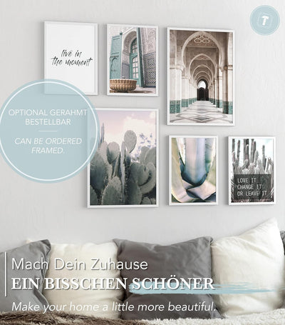 Papierschmiede® Mood Poster Set Marokko, Bilder Wohnzimmer Deko Schlafzimmer, 2x DIN A3 und 4x DIN A