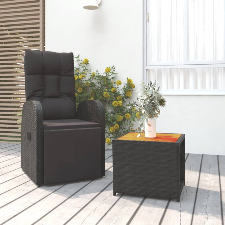Yolola Rattanmöbel mit Sessel mit Liegefunktion ausgestattet und Beistelltisch, Polyrattan Gartenmöb