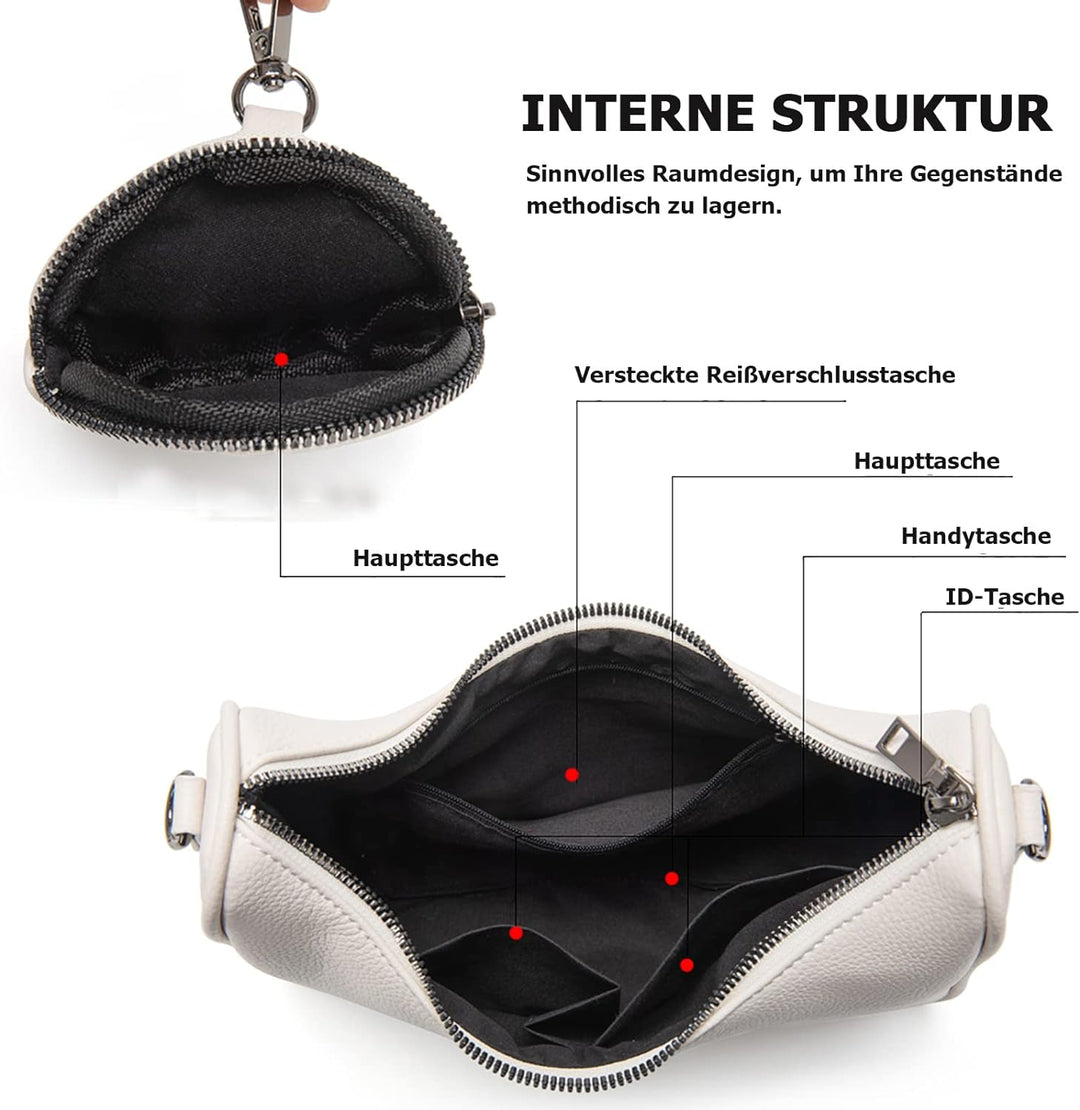 myfriday Schultertasche für Damen Hobo Crossbody Bag Umhängetasche PU-Leder Handtasche mit Kleine Mü