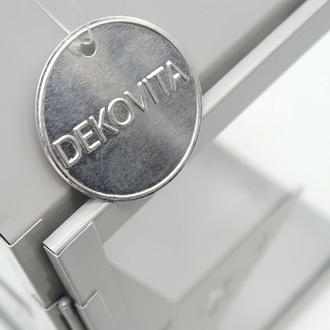 Dekovita 38cm Metall-Laterne Sterne Lichthaus - Gartenlaterne mit Glas-Scheiben - Windlicht Haus Dek