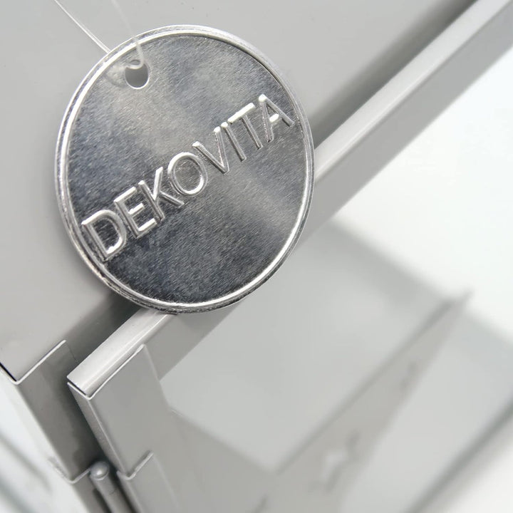 Dekovita 38cm Metall-Laterne Sterne Lichthaus - Gartenlaterne mit Glas-Scheiben - Windlicht Haus Dek