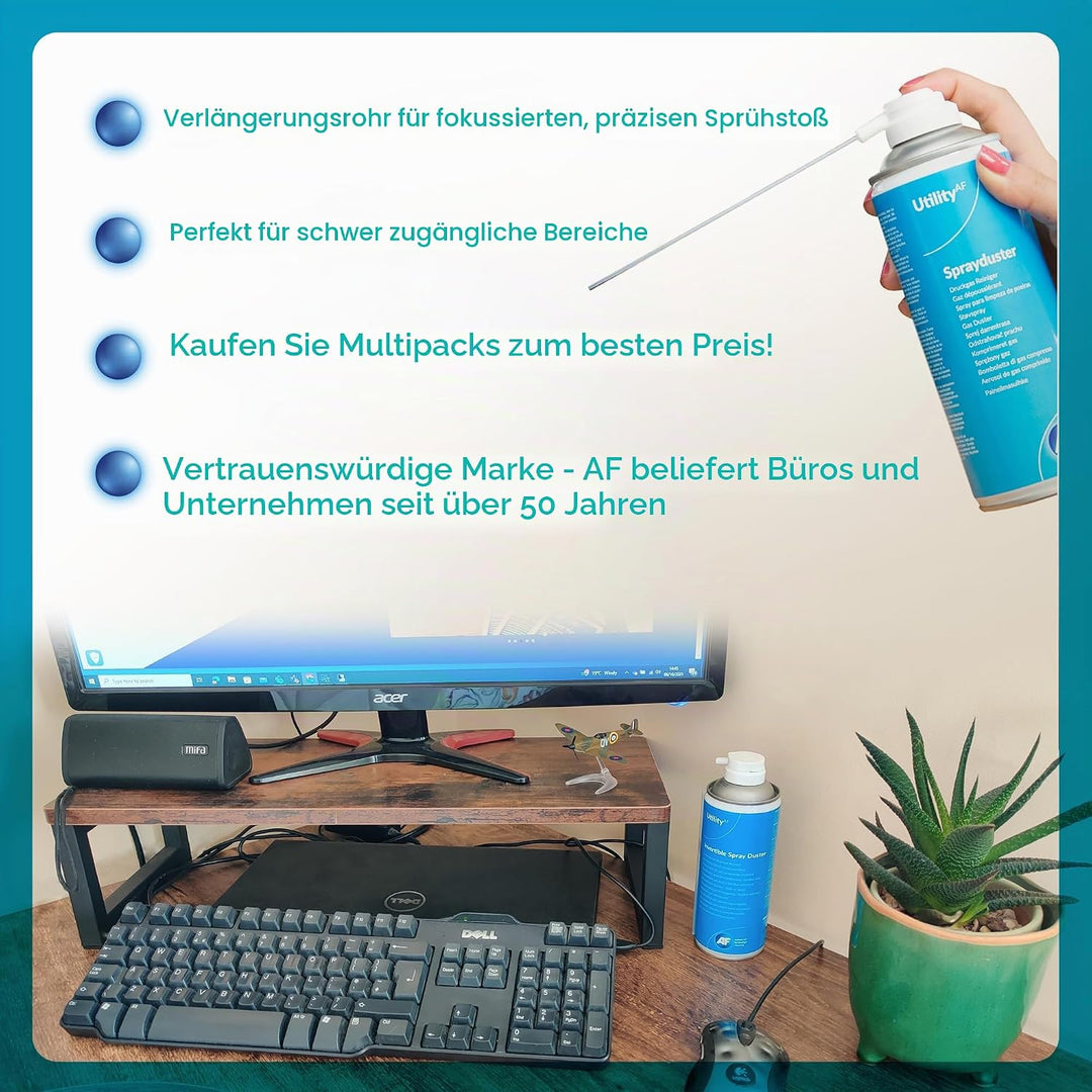 AF ADU400UT Reinigungssprühdose, Druckgaskanister, FCKW-frei, entflammbar, nicht umkehrbar, entfernt