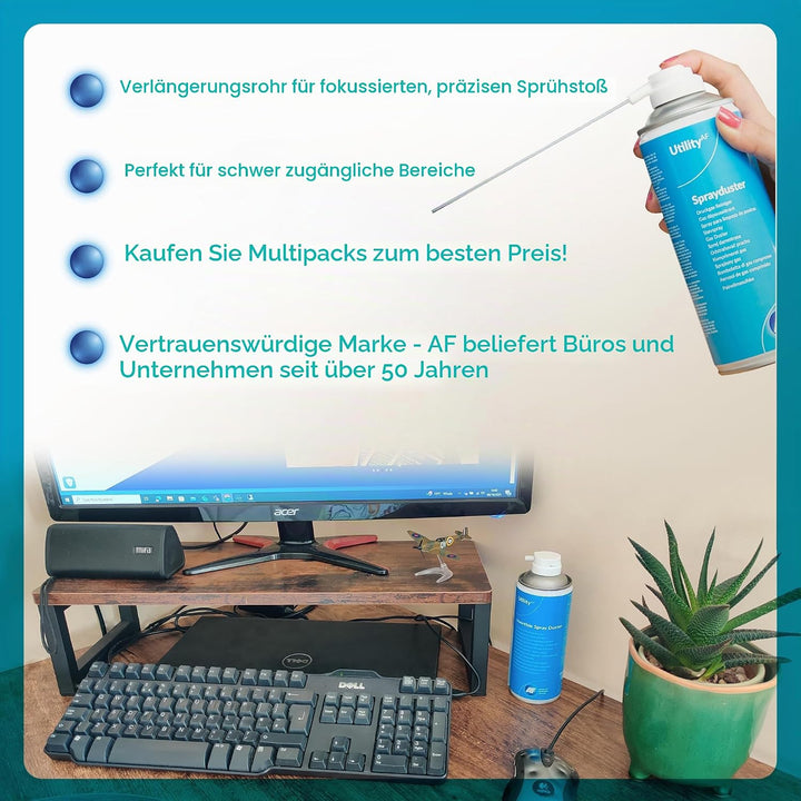 AF ADU400UT Reinigungssprühdose, Druckgaskanister, FCKW-frei, entflammbar, nicht umkehrbar, entfernt