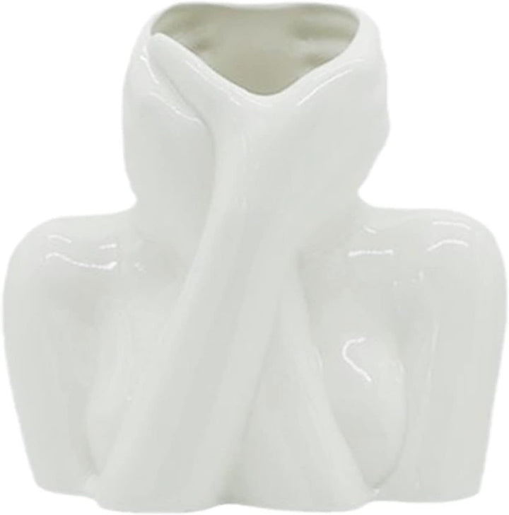 Yundxi Keramik Gesicht Vase Blumenvase Minimalistischen Stil Keramikvasen für Home Office Dekor Hand