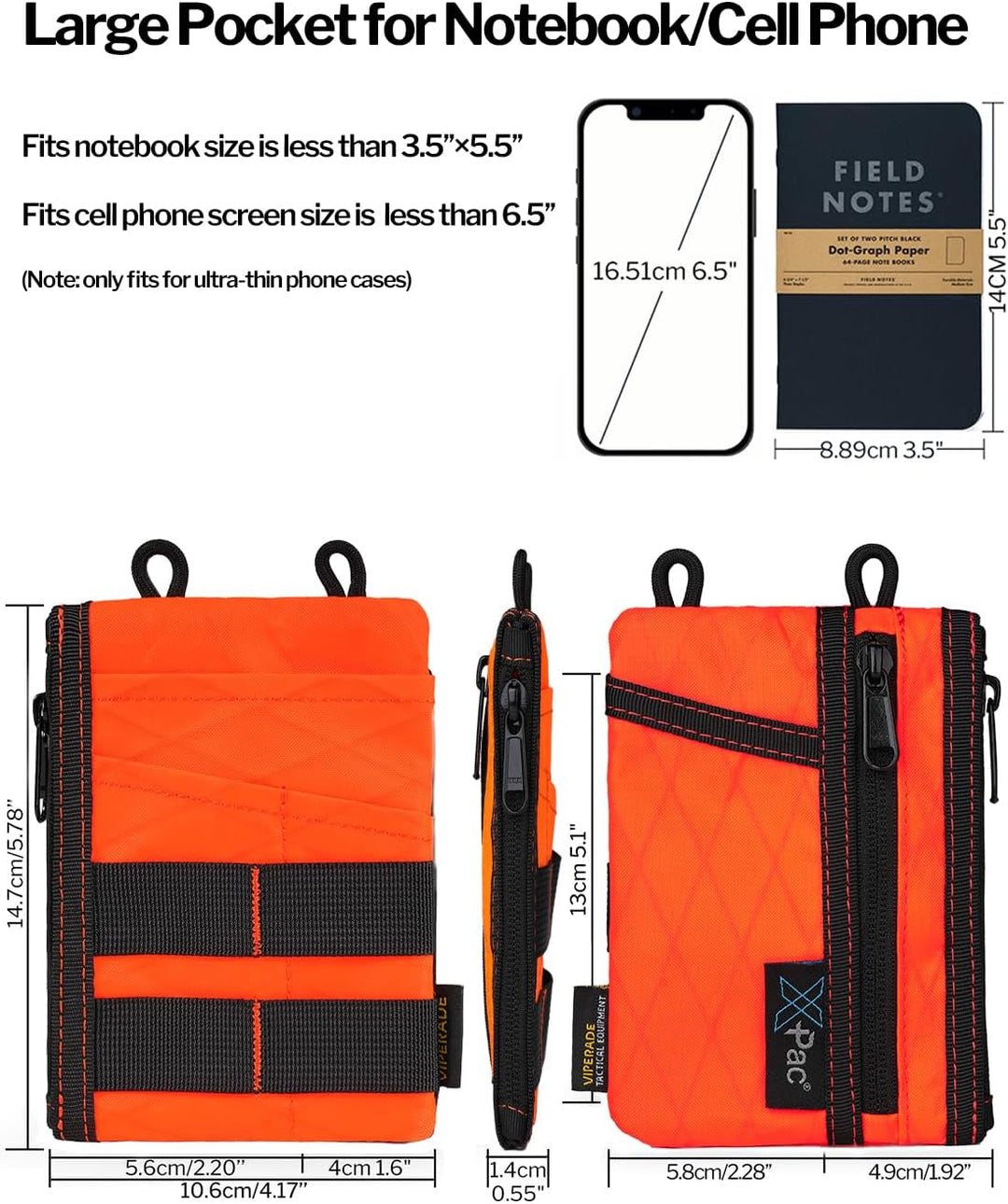 VIPERADE VE18N X-Pac EDC Tasche Werkzeug Organizer, multifunktionale kleine Werkzeugtasche mit 6 Tas