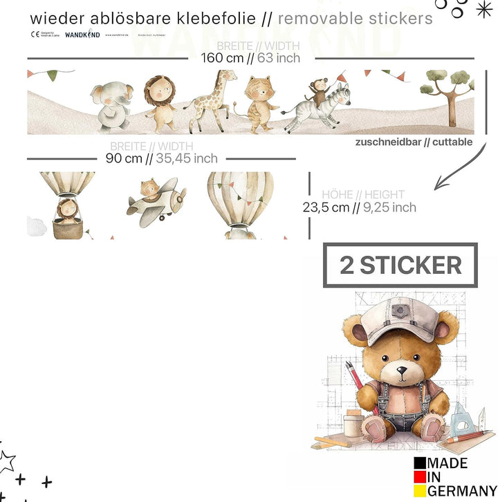 WANDKIND Aufkleber für IKEA KURA Kinderbett Hochbett Klebefolie Möbelfolie Sticker Kinderzimmer Safa