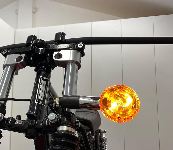 homologiert Chrom Blinker Motorrad - gross - E-markiert mit Orange Gläser - passt für die meisten ma