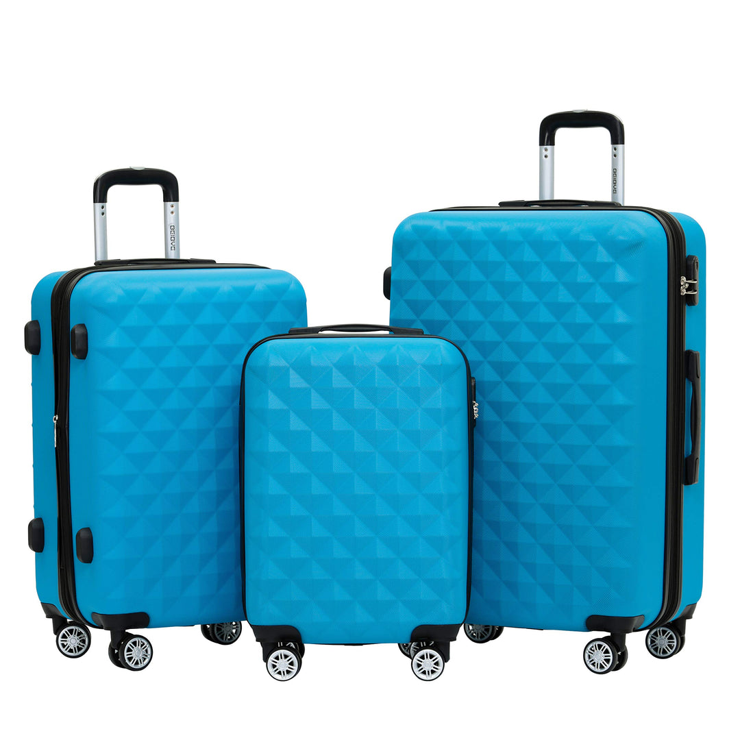 BEIBYE Zwillingsrollen 2066 Hartschale Trolley Koffer Reisekoffer Gepäck M-L-XL-Set (Türkis, Set) Tü