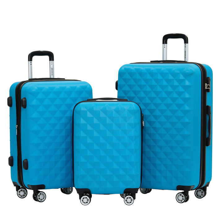 BEIBYE Zwillingsrollen 2066 Hartschale Trolley Koffer Reisekoffer Gepäck M-L-XL-Set (Türkis, Set) Tü