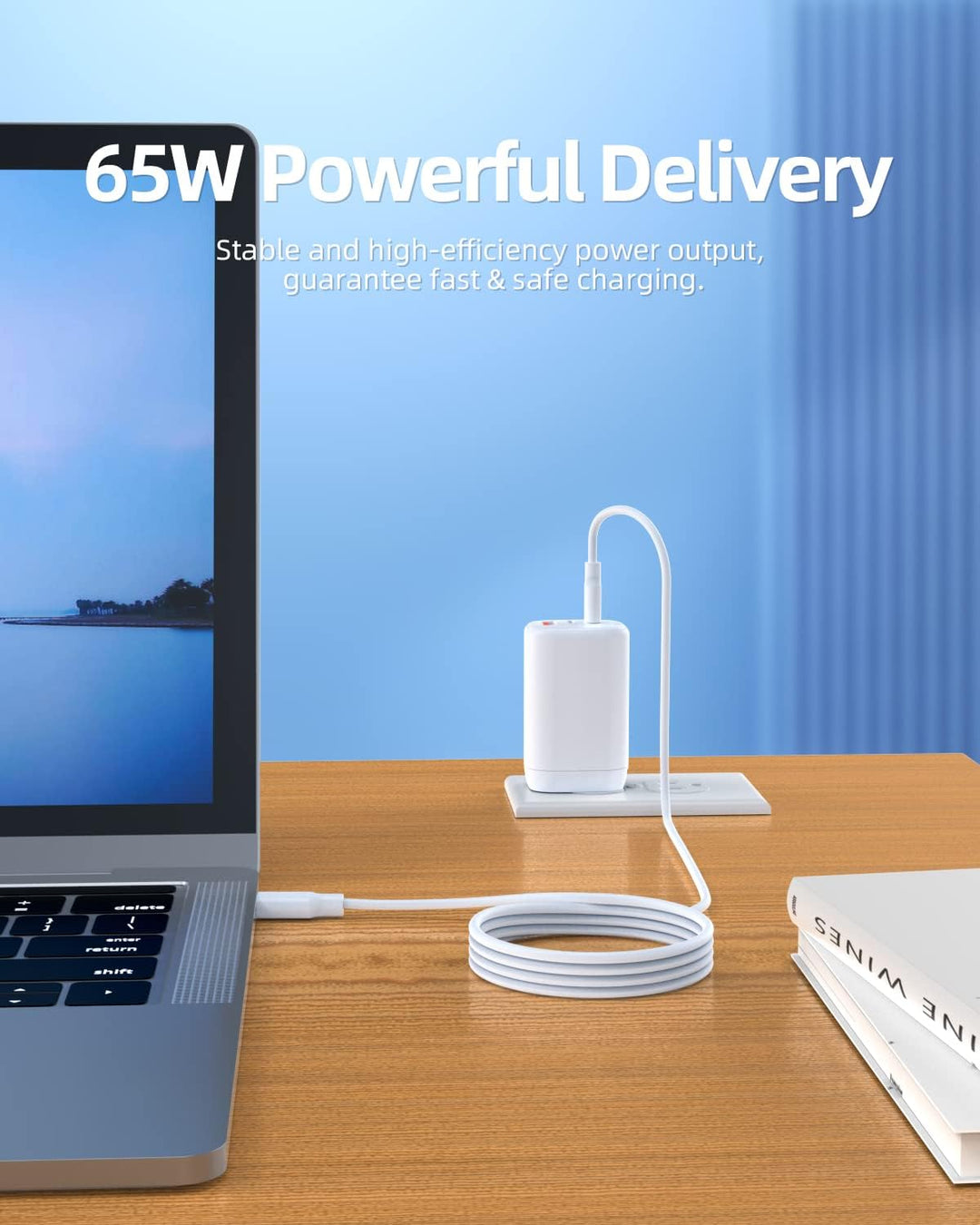 PD 65W USB-C 3 Ports Reisen USA EU Netzteil für MacBook Air/Pro 13" 2021 2020 2019,Lenovo ThinkPad Y
