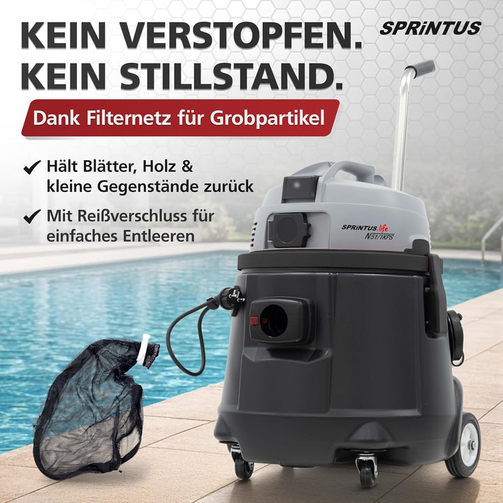Sprintus® Pumpsauger N51/1 KPS I Leistungsstarker Nasssauger mit Abpumpfunktion &amp; 14.000L Fördervolu