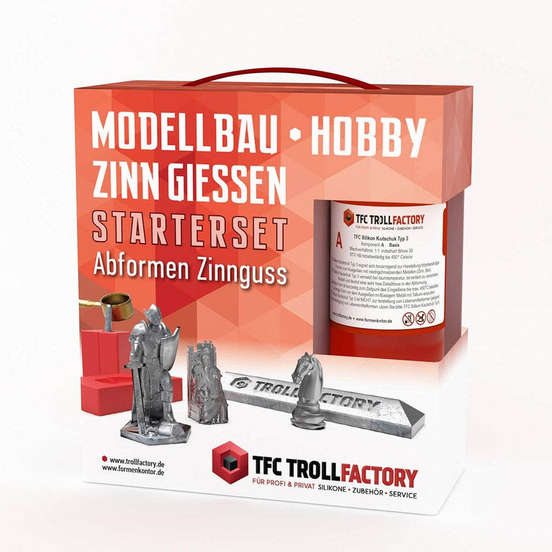 TFC Troll Factory Starterset zum Selbermachen von Silikonformen für Zinnguss | Hitzebeständiges Sili