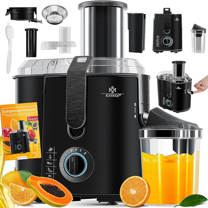KESSER® Entsafter für Obst und Gemüse aus Edelstahl 1100W grosse 85 mm Einfüllöffnung inkl. Reinigun
