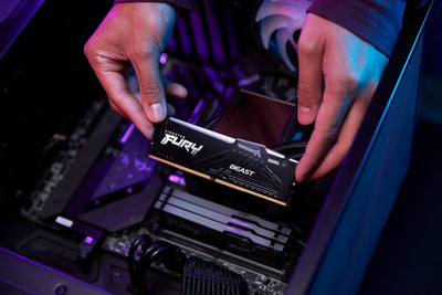 Kingston Fury Beast Schwarz RGB XMP DDR5 64GB 5200MT/s CL40 DIMM Desktop Speicher (Kit mit 4) - KF55