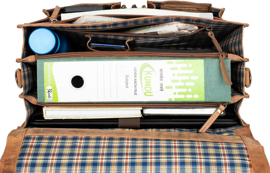 Marc Peter Amsterdam Aktentasche Leder XL Lehrertasche mit Laptopfach 15,6 Zoll grosse Ledertasche z