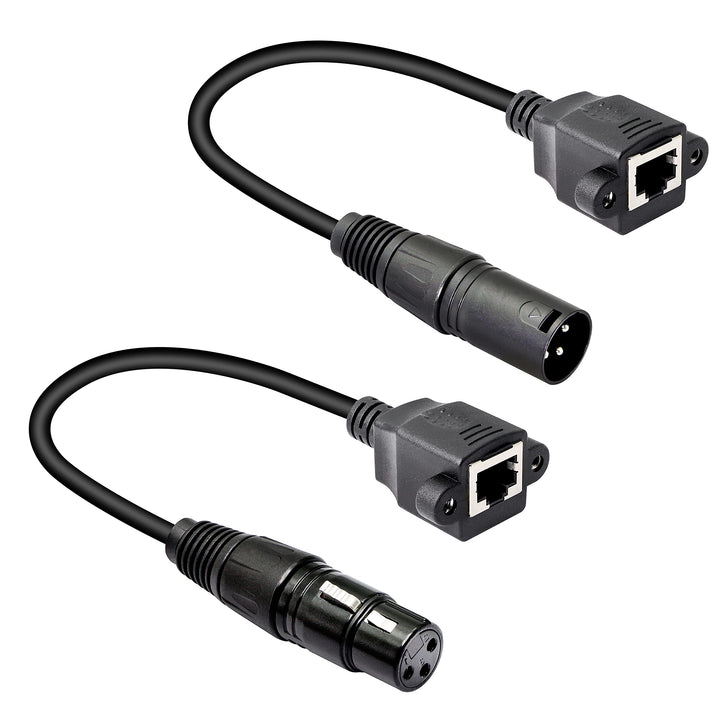 GELRHONR 1 Paar XLR 3pin auf RJ45 Buchse Adapterkabel, XLR Stecker auf RJ45 Netzwerkanschluss Verlän