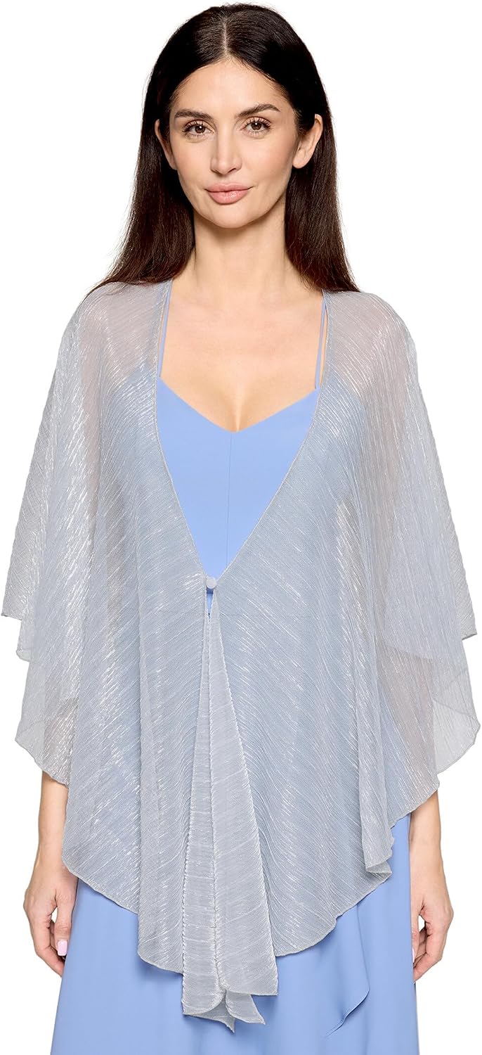 Vera Mont Damen Cape im Glitzer-Look Standard Einheitsgrösse Grau/Silber, Standard Einheitsgrösse Gr