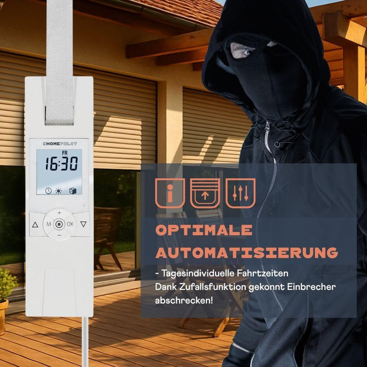HOMEPILOT - Gurtwickler RolloTron Premium Smart | Elektrischer Gurtwickler mit Display zur bequemen