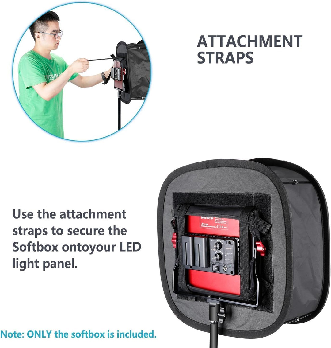 Neewer 2er Pack LED Licht Softbox für 660 LED Panel:9,25x9,25 Zoll Öffnung Faltbarer Lichtdiffusor m