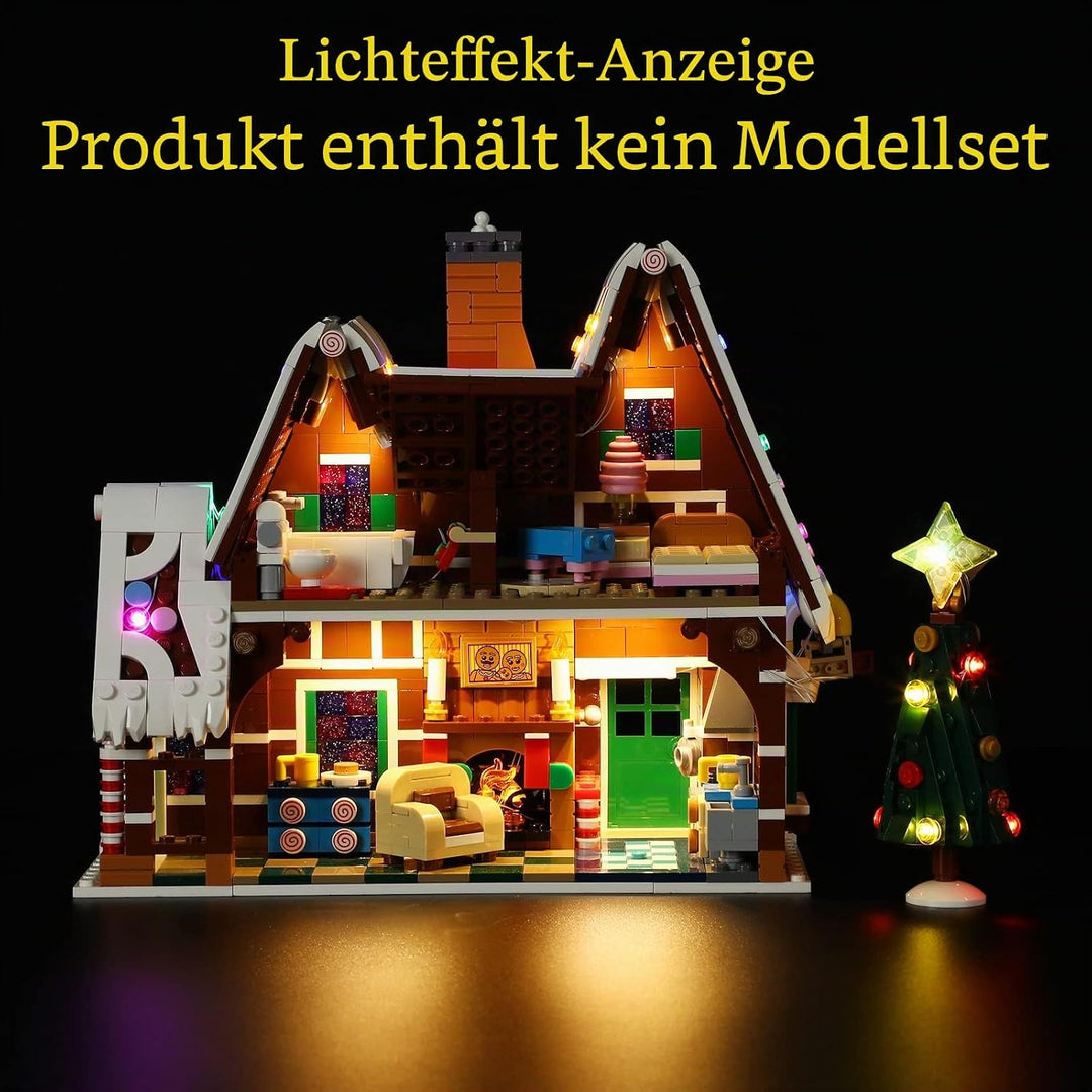 GEAMENT LED Licht-Set (Fernbedienung) Kompatibel mit Lego Lebkuchenhaus (Gingerbread House) - Beleuc