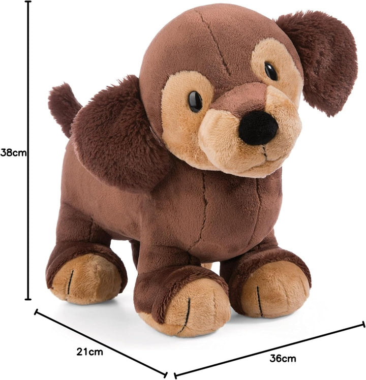 NICI 49320 Kuscheltier Dackel Skida 38cm braun stehend-Nachhaltiges Stofftier aus weichem Plüsch, ni