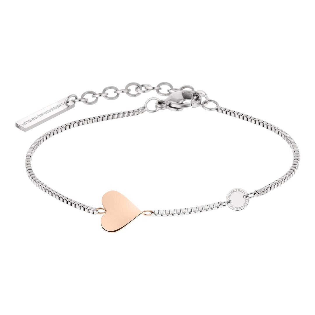 LIEBESKIND BERLIN Herz-Schmuck für Damen – Edelstahl Kette, Armband und Ohrringe mit liebevollem Her