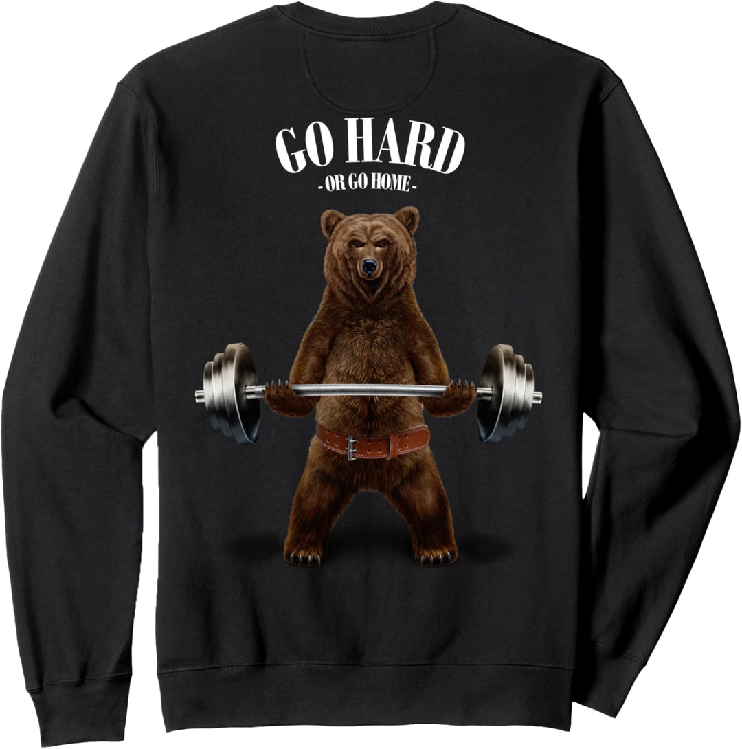 Grizzlybär beim Heben von Gewichten im Fitnessstudio Sweatshirt