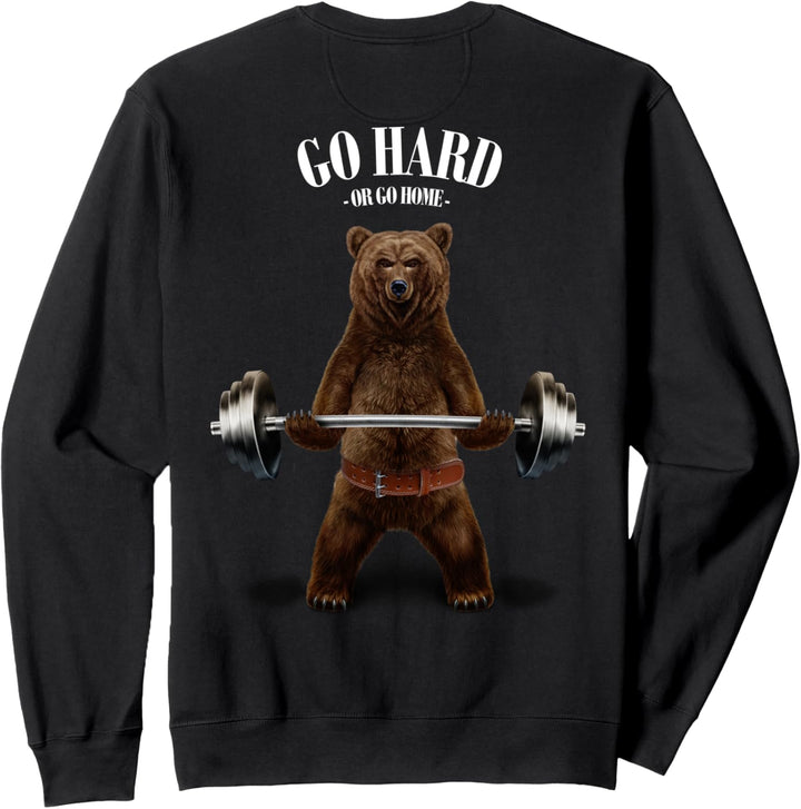 Grizzlybär beim Heben von Gewichten im Fitnessstudio Sweatshirt
