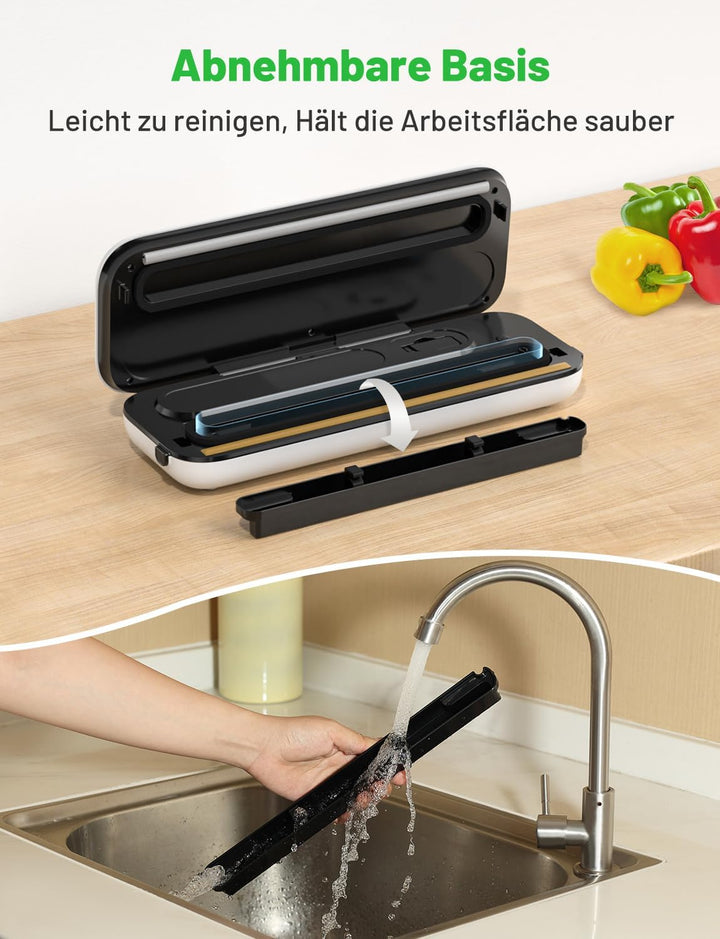 Vakuumiergerät 75kpa mit Digitales Display, Glasscheibe Vakuumierer sous vide mit Eingebauter cutter