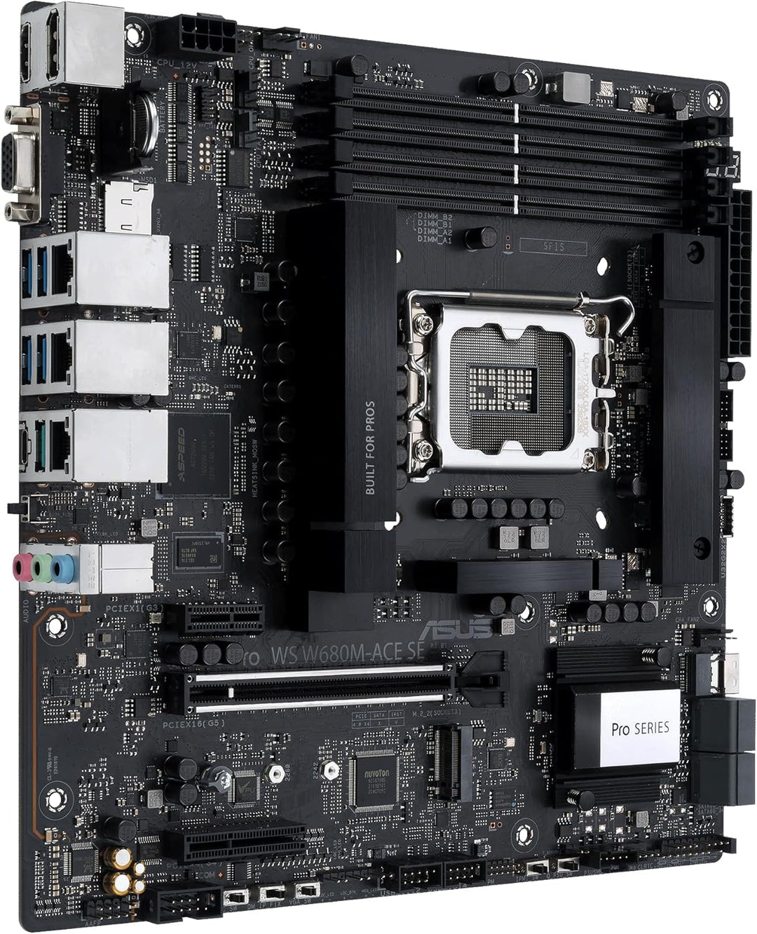 ASUS Pro WS W680M-ACE SE Intel LGA 1700 mATX BMC AST2600 Workstation Motherboard, PCIe 5.0x16, DDR5,