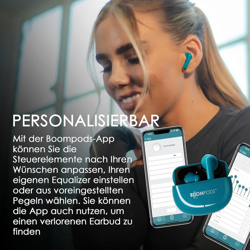 Boompods Skim True Wireless Bluetooth Kopfhörer, kabellose Ohrhörer,TWS In-Ear Kopfhörer mit ENC Mik