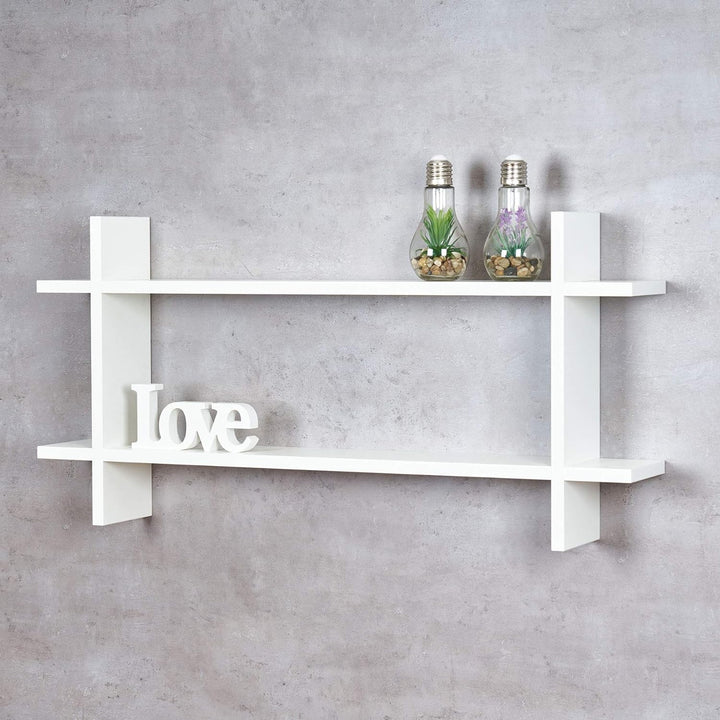 levandeo Regal BxH 98x48cm Holz Steckregal Weiss Wandregal Bücherregal Ablage Deko Holzregal Einrich