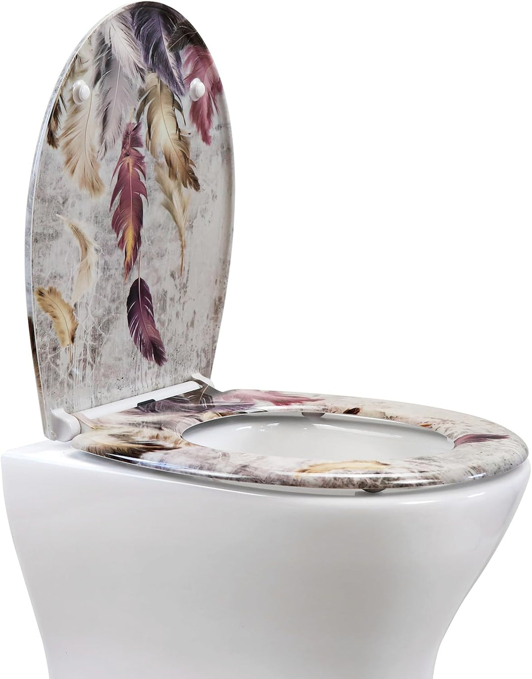 WC Sitz mit Absenkautomatik, Toilettendeckel Duroplast, Klodeckel mit Schnellverschluss, Montage von