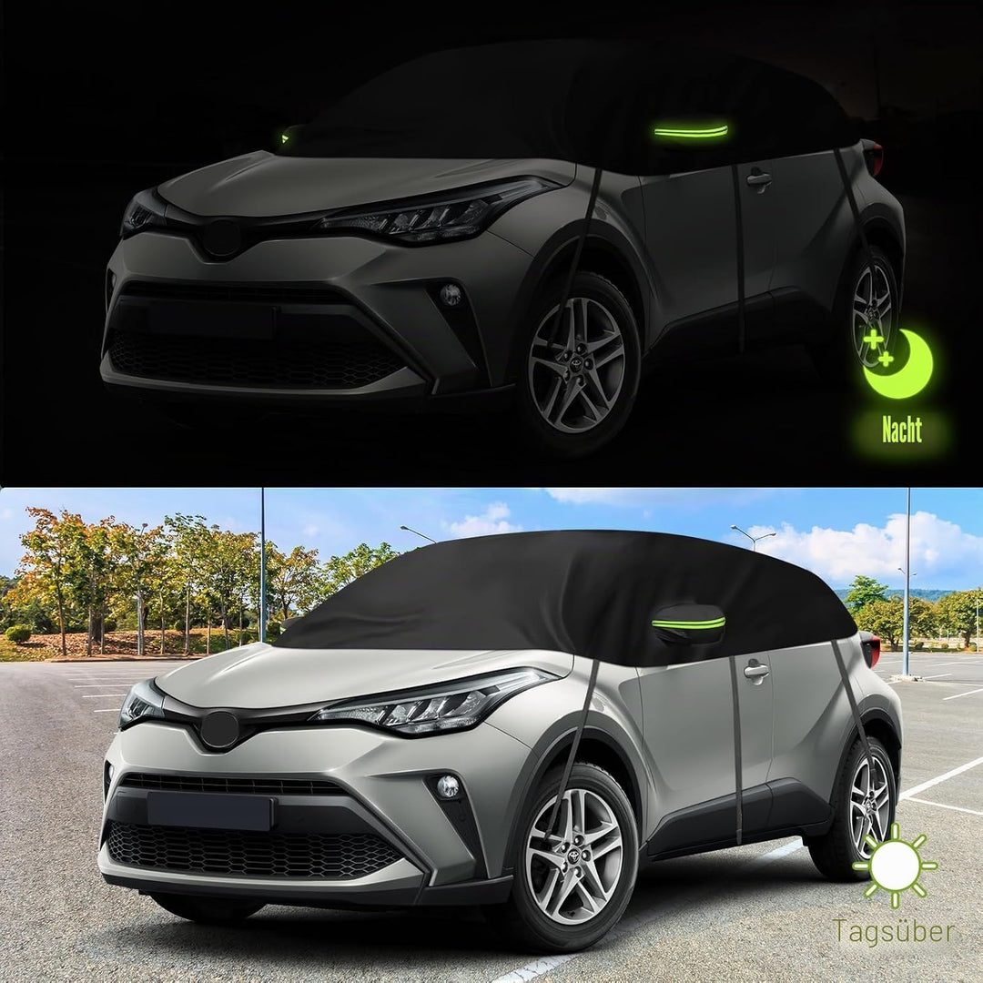 Halbe Autoabdeckung Kompatibel mit Toyota C-HR 2016-2025, Halbabdeckung wasserdichte Halbgarage mit