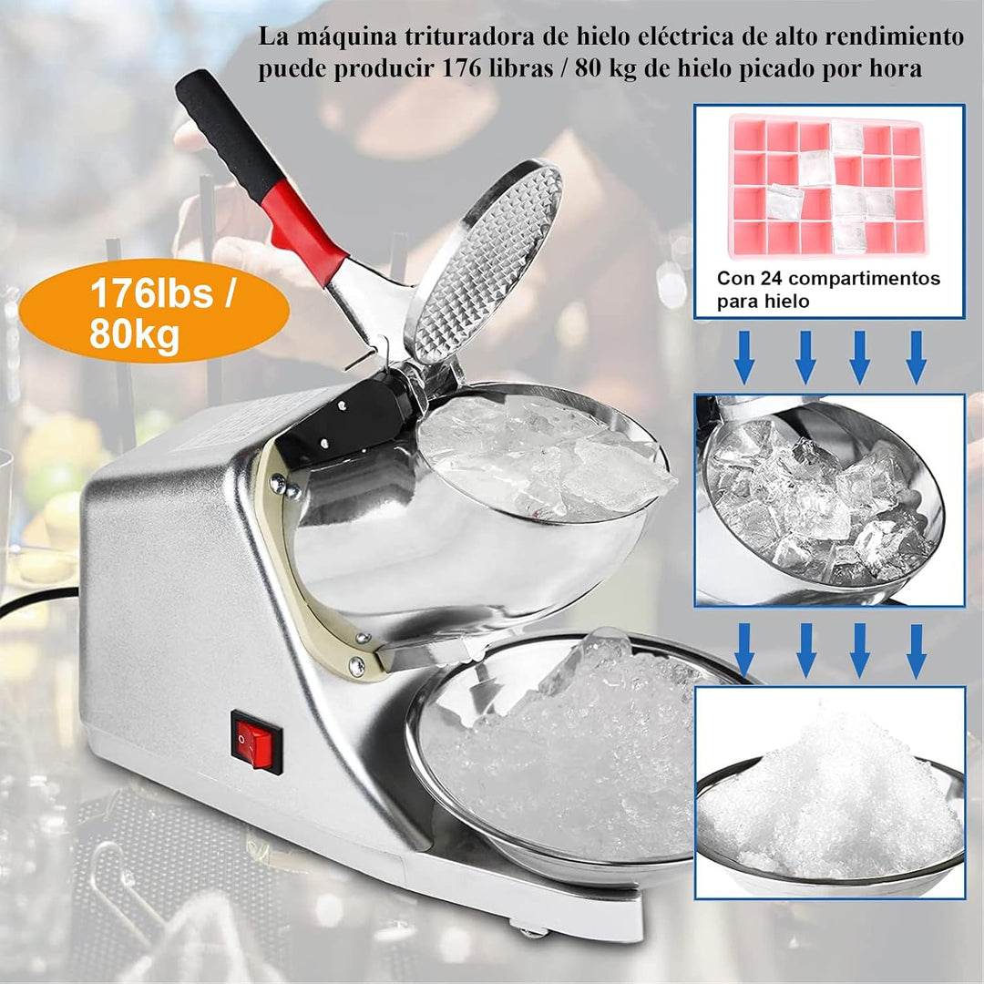 Tosucs Elektrischer Eiszerkleinerer 300 W, tragbare Eismaschine mit 80 kg/h, professioneller Eiszerk