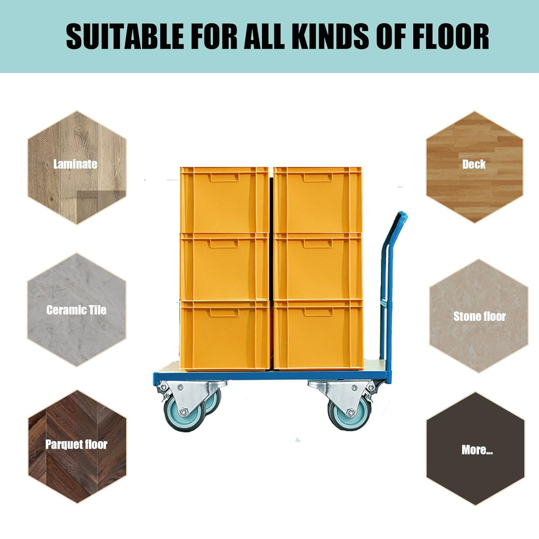 4 Stück Doppelrollen Lenkrollen mit Bremse 50mm Transportrollen Möbelrollen mit bremse bis 400kg Str