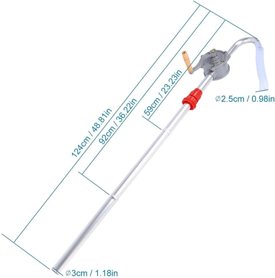 Kurbelpumpe,Heizöl Fasspumpe, Rotations-Handkurbel-Ölfass-Trommelpumpe aus Aluminiumlegierung Pumpen